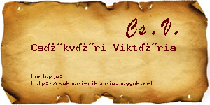 Csákvári Viktória névjegykártya